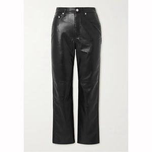 NANUSHKA Vinni cropped vegan leather straight-leg pants